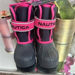 Nautica Black and Pink Winter Boots